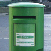 picture of green irish post box